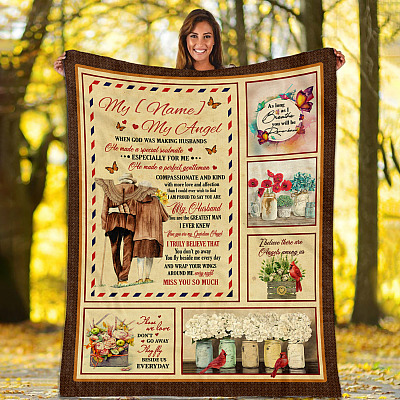 Alternative view of Personalized to My Husband Blanket - Husband Gift from Wife Fleece Blanket - Mink Sherpa Blanket