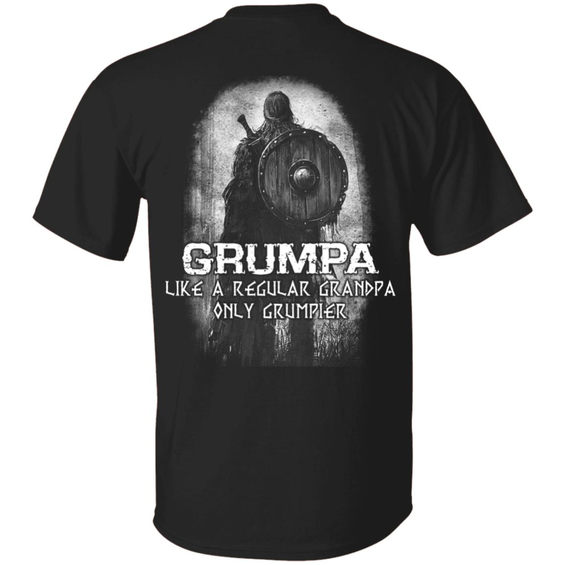 Grumpa Like A Regular Grandpa Only Grumpier Funny Viking Print On Back T-Shirt Only - Grandpa Viking Shirt, Black, Unisex T-Shirt Grumpa Like A Regular Grandpa Only Grumpier Funny Viking Print On Back T-Shirt Only - Grandpa Viking Shirt, Black, Unisex T-Shirt