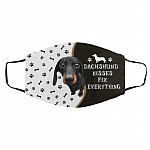 Dachshund Kisses Fix face Mask Cover, White, Cloth Face Cover – Medium/Large