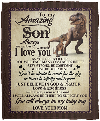To My Amazing Son Always Remember How Much I Love You Mink Blanket - Blanket From Mom Woven Blanket, White, Cozy Plush Fleece Blanket - 50x60