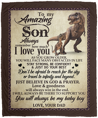 To My Amazing Son Always Remember How Much I Love You Mink Blanket - Blanket From Dad Woven Blanket, White, Cozy Plush Fleece Blanket - 50x60