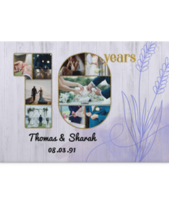 Custom Photo 10 Years Anniversary Framed Canvas Prints - Unframed Poster - Personalized Anniversary Gift, White, 0.75'' Framed Canvas