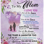 To My Mom From Son, White, Cozy Plush Fleece Blanket - 50x60