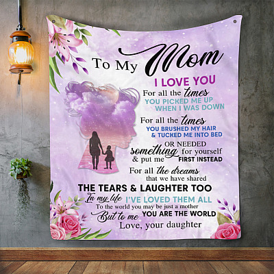 Alternative view of To My Mom Mink Blanket From Daughter - I Love You For All The Times You Picked Me Up Woven Blanket