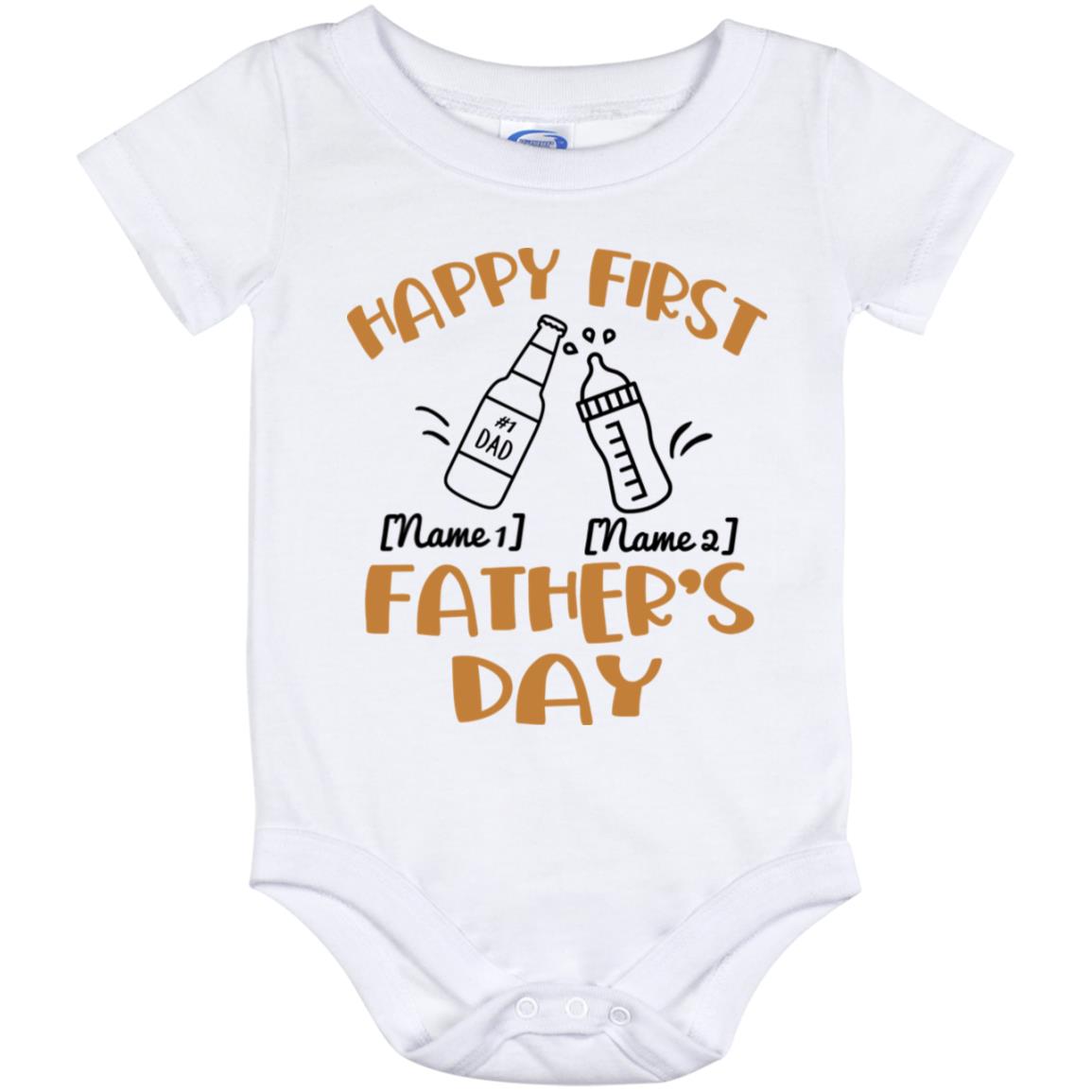 Download Custom First Father S Day Onesie Happy Father S Day Beer And Milk Bottle Baby Onesie Cubebik