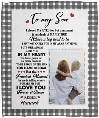 Personalized Photo Blanket, White, Cozy Plush Fleece Blanket - 50x60