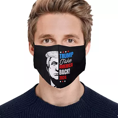 Alternative view of Trump Take America Back 2024 Election Washable Reusable Custom Printed Cloth Face Mask Cover