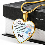 To My Daughter Keep Me In Your Heart Love Dad Heart Pendant Necklace - Daughter Necklace From Dad - Heart Luxury Necklace (Gold Plated) To My Daughter Keep Me In Your Heart Love Dad Heart Pendant Necklace - Daughter Necklace From Dad - Heart Luxury Necklace (Gold Plated)