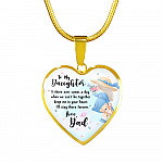 To My Daughter Keep Me In Your Heart Love Dad Heart Pendant Necklace - Daughter Necklace From Dad - Heart Luxury Necklace (Gold Plated) To My Daughter Keep Me In Your Heart Love Dad Heart Pendant Necklace - Daughter Necklace From Dad - Heart Luxury Necklace (Gold Plated)