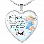 To My Daughter Keep Me In Your Heart Love Dad Heart Pendant Necklace - Daughter Necklace From Dad - Heart Luxury Necklace (Silver) To My Daughter Keep Me In Your Heart Love Dad Heart Pendant Necklace - Daughter Necklace From Dad - Heart Luxury Necklace (Silver)