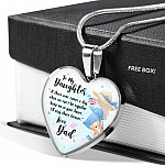 To My Daughter Keep Me In Your Heart Love Dad Heart Pendant Necklace - Daughter Necklace From Dad - Heart Luxury Necklace (Silver) To My Daughter Keep Me In Your Heart Love Dad Heart Pendant Necklace - Daughter Necklace From Dad - Heart Luxury Necklace (Silver)