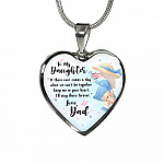 To My Daughter Keep Me In Your Heart Love Dad Heart Pendant Necklace - Daughter Necklace From Dad - Heart Luxury Necklace (Silver) To My Daughter Keep Me In Your Heart Love Dad Heart Pendant Necklace - Daughter Necklace From Dad - Heart Luxury Necklace (Silver)