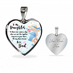 To My Daughter Keep Me In Your Heart Love Dad Heart Pendant Necklace - Daughter Necklace From Dad - Heart Luxury Necklace (Silver) To My Daughter Keep Me In Your Heart Love Dad Heart Pendant Necklace - Daughter Necklace From Dad - Heart Luxury Necklace (Silver)
