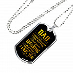 Dad Thank You For Walking By My Side Dog Tag Pendant Necklace - Love You Dad Necklace - Dog Tag (Silver)