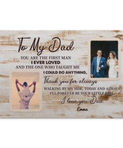 Custom Photo Forever Your Little Girl Wrapped Framed Canvas Prints - Unframed Poster - Dad Gift Personalized, White, 0.75'' Framed Canvas