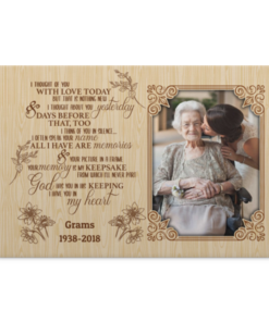 I Though Of You With Love Today Custom Photo Framed Canvas - I Thought About You Yesterday Unframed Poster, White, 0.75'' Framed Canvas