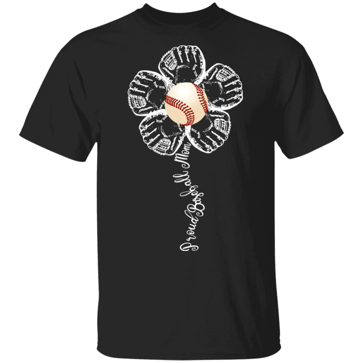 Proud Baseball Mom, Black, Unisex T-Shirt