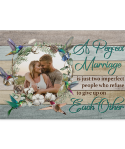 Personalized Photo A Perfect Marriage Is Just Two Imperfect People Framed Canvas Prints - Unframed Poster, White, 0.75'' Framed Canvas