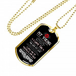 Shieldmaiden To My Viking You Are As Brave As Ragnar I Love You To Valhalla And Back Dog Tag Pendant Necklace - Dog Tag (Gold Plated)