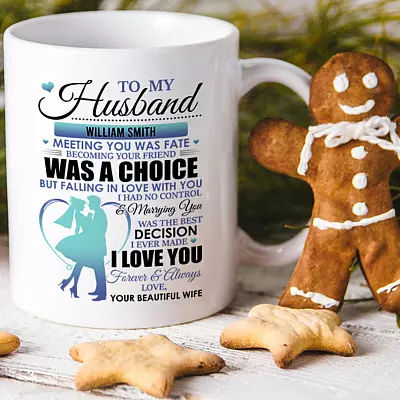 Personalized to My Husband I Love You Forever and Always - Gift for Husband from Wife Ceramic Coffee Mug