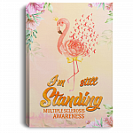 Im Still Standing Orange Flamingo Multiple Sclerosis Awareness Framed Canvas Prints - Unframed Poster, White, 0.75'' Framed Canvas
