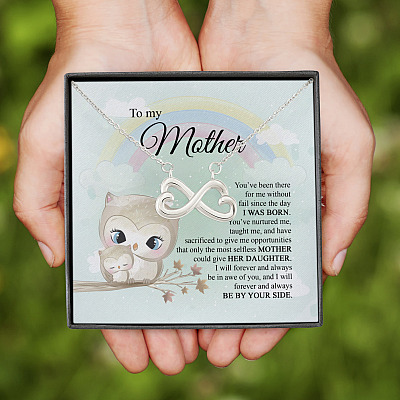 Alternative view of To My Mother You've Been There For Me Infinity Heart Pendant Necklace