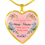 It Takes Someone Special To Be A Step Mum Thank You For Being Mine Heart Pendant Necklace - Heart Luxury Necklace (Gold Plated) It Takes Someone Special To Be A Step Mum Thank You For Being Mine Heart Pendant Necklace - Heart Luxury Necklace (Gold Plated)