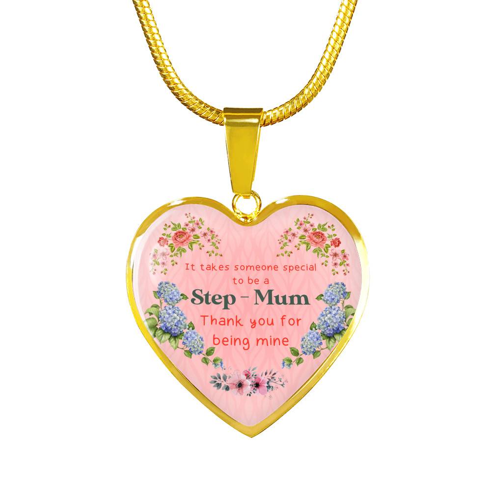 It Takes Someone Special To Be A Step Mum Thank You For Being Mine Heart Pendant Necklace - Heart Luxury Necklace (Gold Plated) It Takes Someone Special To Be A Step Mum Thank You For Being Mine Heart Pendant Necklace - Heart Luxury Necklace (Gold Plated)