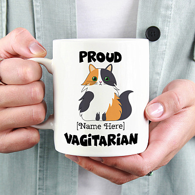 Alternative view of Personalized Proud Vagitarian Ceramic Coffee Mug - Funny Lesbian Mug - Water Bottle