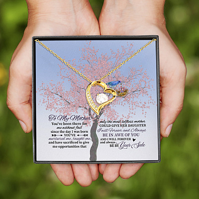 To My Mother You've Been There For Me Forever Love Mommy Baby Bird Pendant Necklace