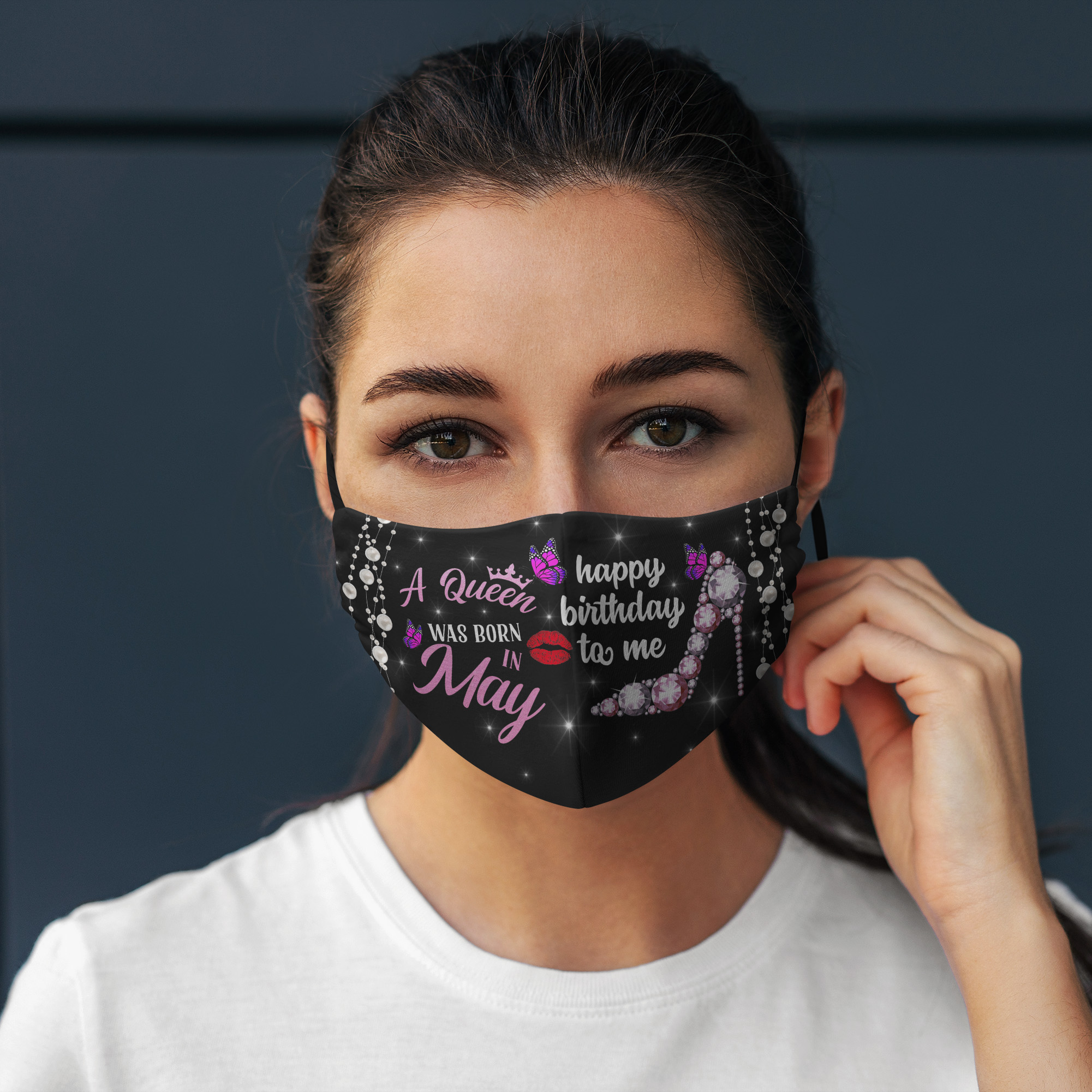 May Queen Face Mask A Queen Was Born In May Happy Birthday To Me Face Mask Cubebik