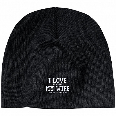 Golfing Hat, Black, Acrylic Beanie