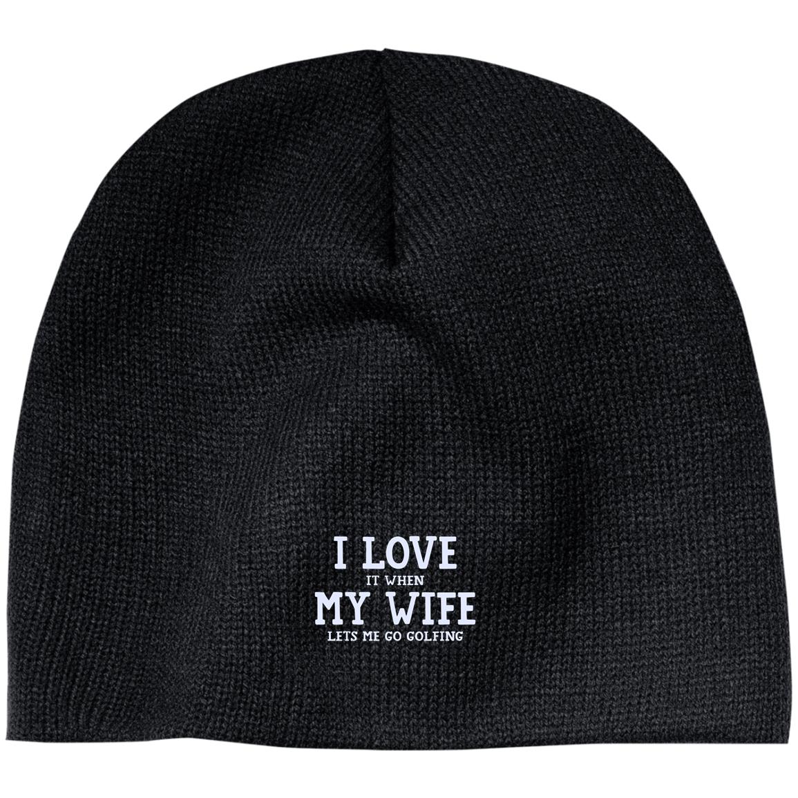 Golfing Hat, Black, Acrylic Beanie