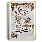 Personalized Missing You Always I Watch You Every Day Framed Canvas Wall Art - Husband Memorial Unframed Poster, White, 0.75'' Framed Canvas