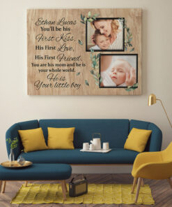Alternative view of Personalized Photo You Will Be His First Kiss His First Love First Friend Wrapped Framed Canvas Prints - Unframed Poster