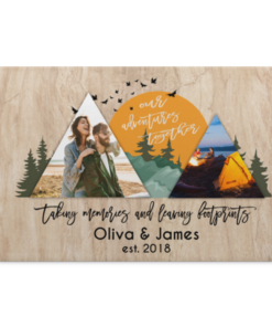 Custom Photo Our Adventures Together Framed Canvas Prints - Unframed Poster - Personalized Anniversary Gift, White, 0.75'' Framed Canvas
