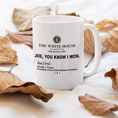 Alternative view of Joe You Know I Won Coffee Mug - Beer Stein - Water Bottle - Color Changing Mug - Funny Trump Biden Mug