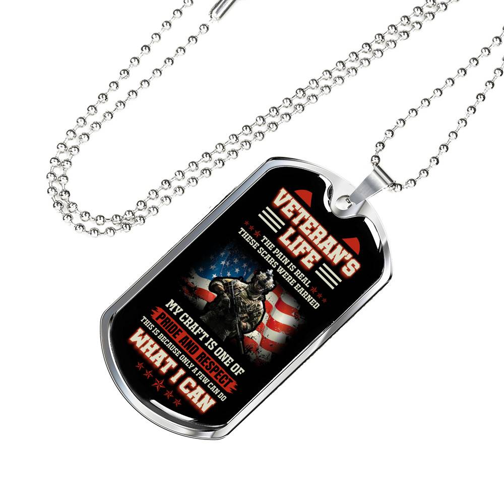 Veteran's Life the Pain Is Real These Scars Were Earned Dog Tag Pendant Necklace - Dog Tag (Silver) Veteran's Life the Pain Is Real These Scars Were Earned Dog Tag Pendant Necklace - Dog Tag (Silver)