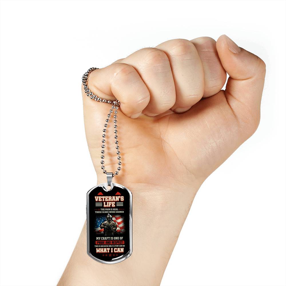 Veteran's Life the Pain Is Real These Scars Were Earned Dog Tag Pendant Necklace - Dog Tag (Silver) Veteran's Life the Pain Is Real These Scars Were Earned Dog Tag Pendant Necklace - Dog Tag (Silver)