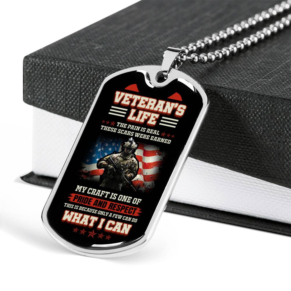 Veteran's Life the Pain Is Real These Scars Were Earned Dog Tag Pendant Necklace - Dog Tag (Silver) Veteran's Life the Pain Is Real These Scars Were Earned Dog Tag Pendant Necklace - Dog Tag (Silver)