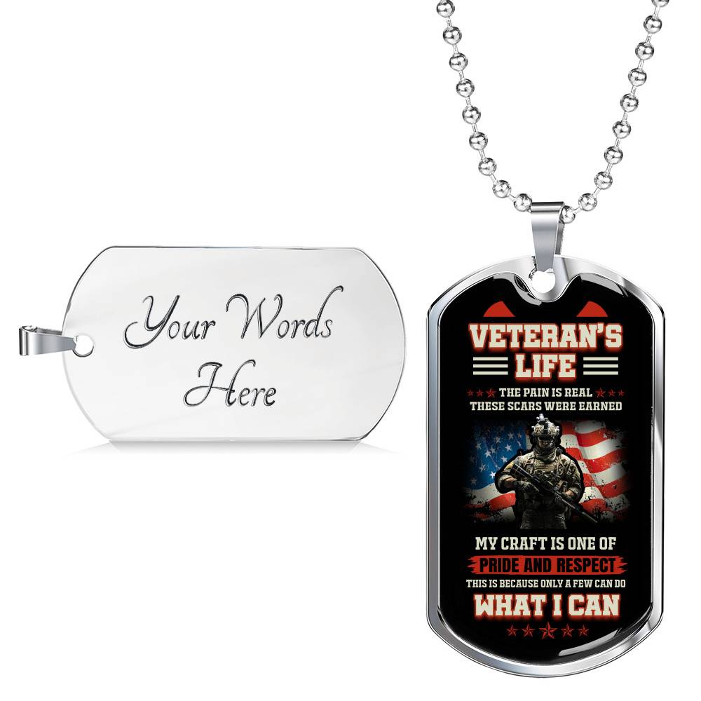 Veteran's Life the Pain Is Real These Scars Were Earned Dog Tag Pendant Necklace - Dog Tag (Silver) Veteran's Life the Pain Is Real These Scars Were Earned Dog Tag Pendant Necklace - Dog Tag (Silver)
