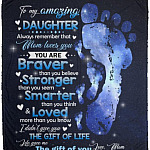 Daughter Mom Blanket, White, Cozy Plush Fleece Blanket - 50x60 Daughter Mom Blanket, White, Cozy Plush Fleece Blanket - 50x60