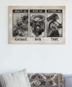 Alternative view of Viking Brave as Ragnar Wise as Odin Wrapped Framed Canvas Prints-Unframed Poster - Home Decor Wall Art