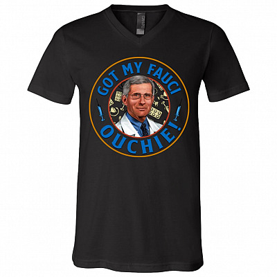 dr shirt, Black, V-Neck T-Shirt