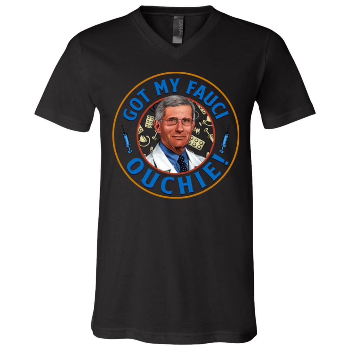 dr shirt, Black, V-Neck T-Shirt