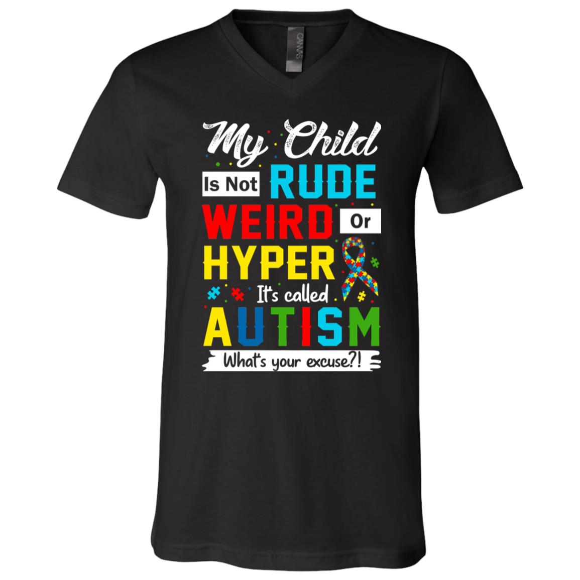 Autism Shirt, Black, V-Neck T-Shirt