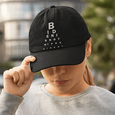 Alternative view of Biden Is Not My President Funny Joe Biden Pro Trump Twill Cap - Snapback Hat - Trucker Hat