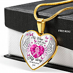 My Wings Will Have To Wait My Story Is Not Yes Butterfly Heart Pendant Necklace - Breast Cancer Survivor Necklace - Heart Luxury Necklace (Gold Plated)