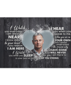 Personalized Photo I Watch You Everyday I am Always Near Wrapped Framed Canvas Print-Unframed Poster, White, 0.75'' Framed Canvas