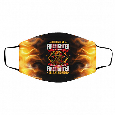 Being A Firefighter, White, Cloth Face Cover – Medium/Large